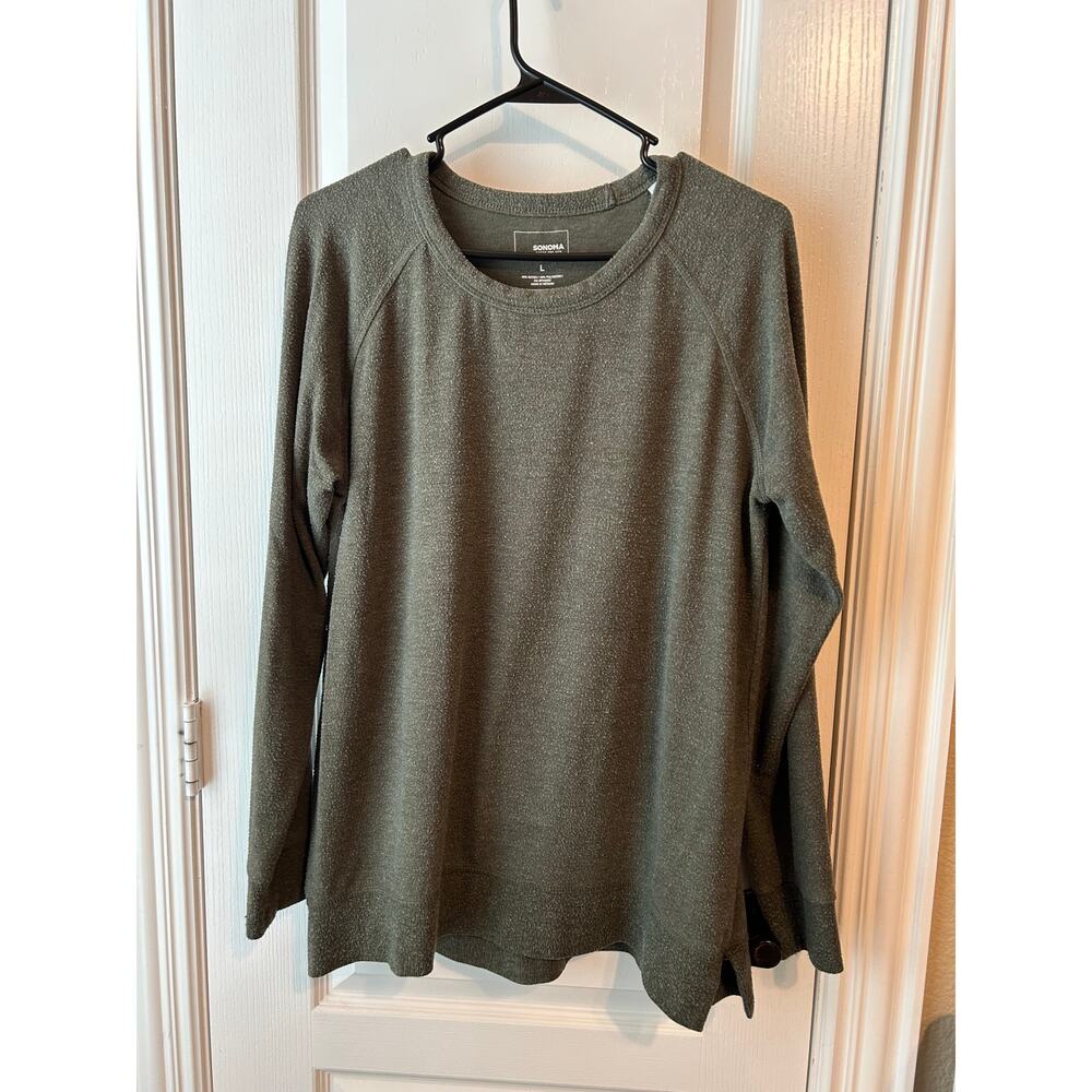 Set of 2 Sonoma Pullover Tunics in Purple and Olive L